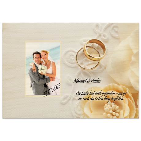 Persönliches Geschenk zur Hochzeit Holzdruck in 2 Stärken – Kunstdruck auf Holz für eine natürliche Raumgestaltung