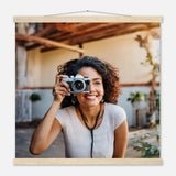 Personalisierbares Poster mit Aufhängern – Minimalistische Holzleisten für Vintage-Charme – Holzbild mit dekorativer Motivgestaltung