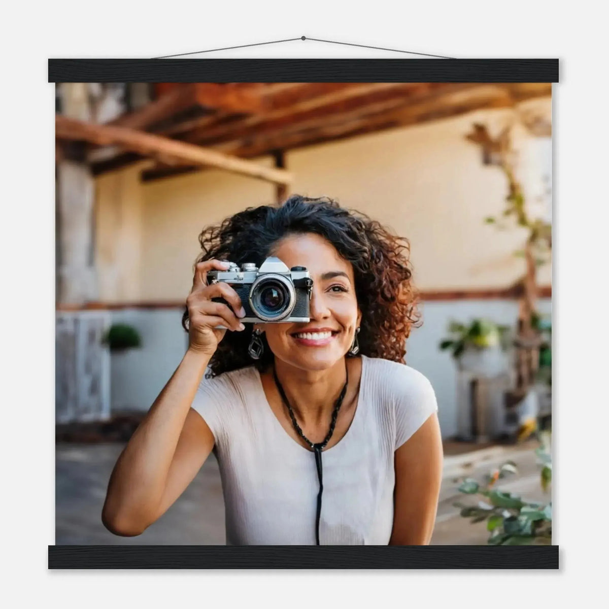 Personalisierbares Poster mit Aufhängern – Minimalistische Holzleisten für Vintage-Charme – Kunstdruck auf Birkenholz mit hochwertiger Druckwirkung