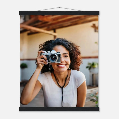 Personalisierbares Poster mit Aufhängern – Minimalistische Holzleisten für Vintage-Charme – Wandbild auf Holz mit individuell gewähltem Motiv