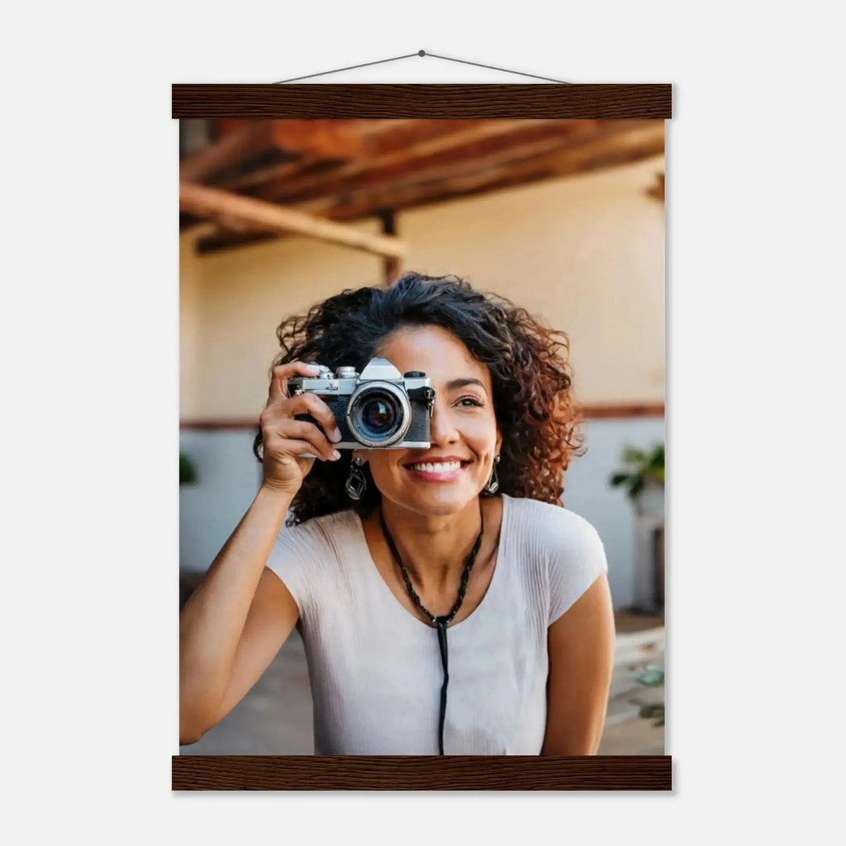 Personalisierbares Poster mit Aufhängern – Minimalistische Holzleisten für Vintage-Charme – Kunstdruck auf Birkenholz mit hochwertiger Druckwirkung