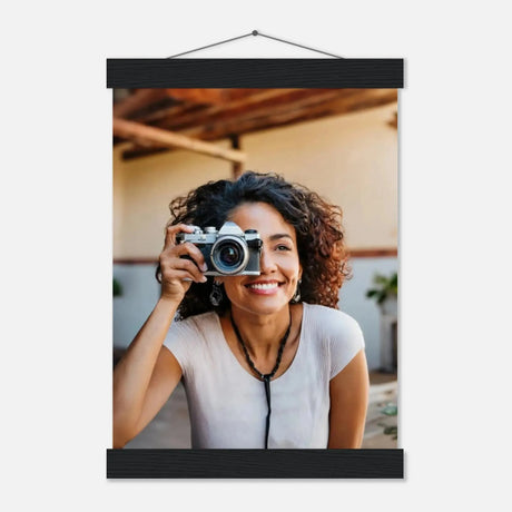 Personalisierbares Poster mit Aufhängern – Minimalistische Holzleisten für Vintage-Charme – bedruckte Birkenholzplatte als dekoratives Wandbild