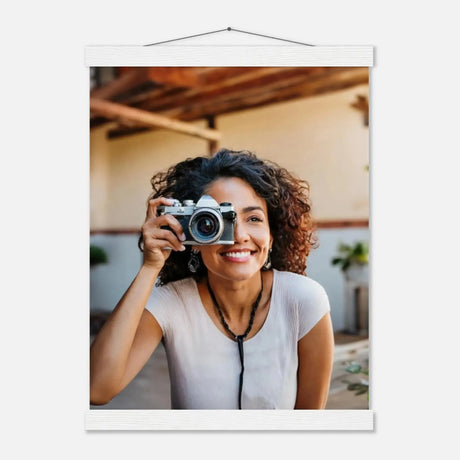 Personalisierbares Poster mit Aufhängern – Minimalistische Holzleisten für Vintage-Charme – Kunstdruck auf Holz als natürliche Wanddekoration