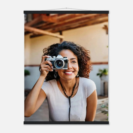 Personalisierbares Poster mit Aufhängern – Minimalistische Holzleisten für Vintage-Charme – Wandbild auf Holz mit individuell gewähltem Motiv