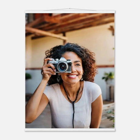 Personalisierbares Poster mit Aufhängern – Minimalistische Holzleisten für Vintage-Charme – Holzbild mit sichtbarer natürlicher Materialwirkung