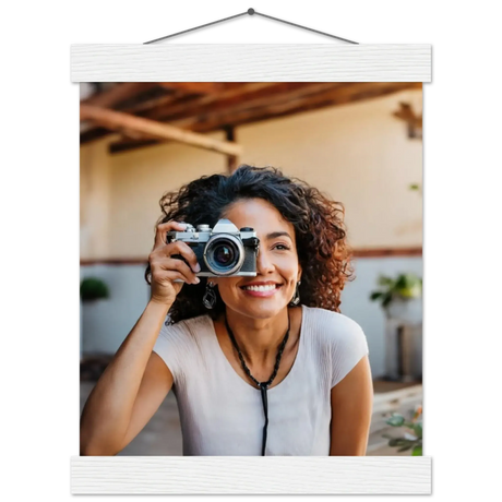 Personalisierbares Poster mit Aufhängern – Minimalistische Holzleisten für Vintage-Charme – Wandbild auf Holz mit individuell gewähltem Motiv