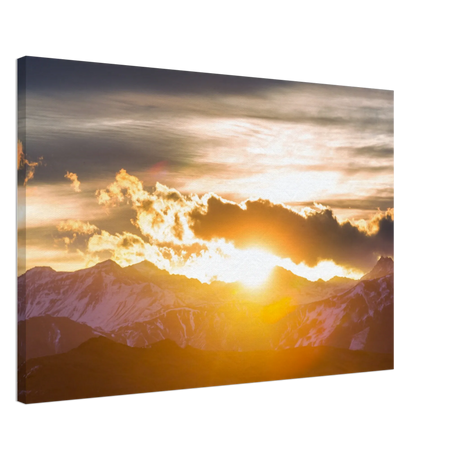 Stimmungsvolle Wandkunst für stilvolle Räume. Hochwertiger Kunstdrucke auf Leinwand -  Sonnenaufgang: zeitlos und harmonisch. Schlicht, elegant und wirkungsvoll.