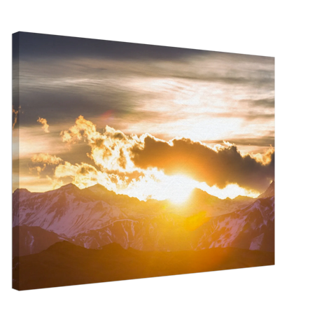 Dekoration mit Charakter. Hochwertiger Kunstdrucke auf Leinwand -  Sonnenaufgang: für stilvolle Raumgestaltung. Schlicht, elegant und wirkungsvoll.