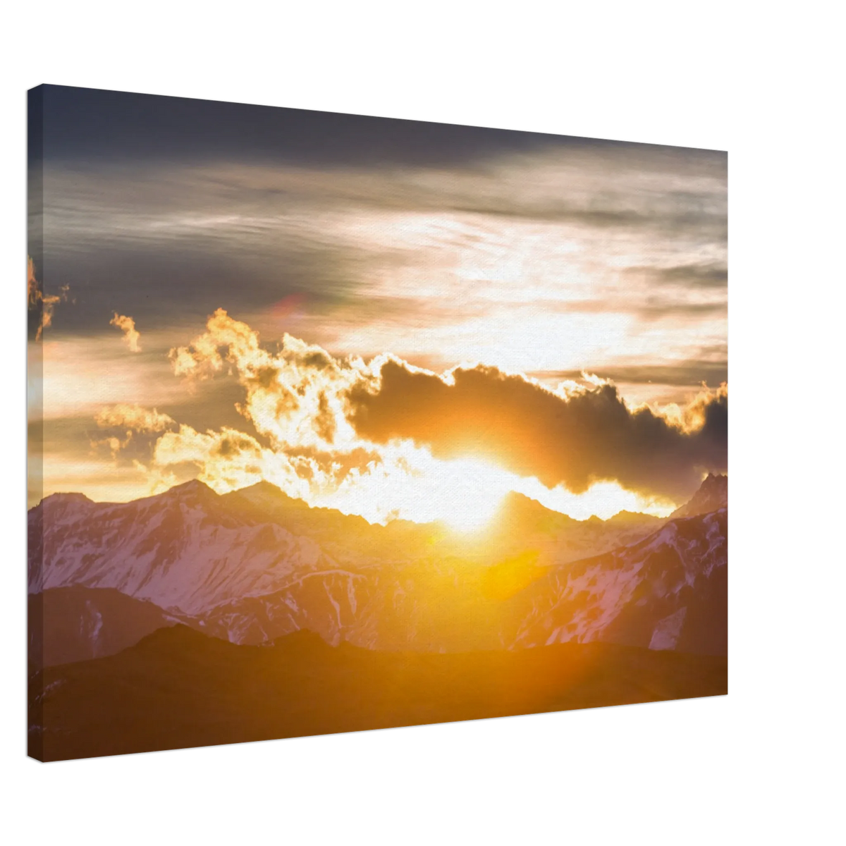 Dekoration mit Charakter. Hochwertiger Kunstdrucke auf Leinwand -  Sonnenaufgang: für stilvolle Raumgestaltung. Eine besondere Bereicherung für jeden Raum.