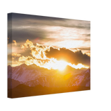 Stimmungsvolle Wandkunst für stilvolle Räume. Hochwertiger Kunstdrucke auf Leinwand -  Sonnenaufgang: zeitlos und harmonisch. Schlicht, elegant und wirkungsvoll.