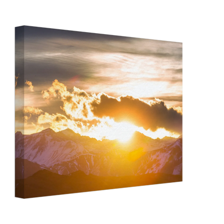 Stimmungsvolle Wandkunst für stilvolle Räume. Hochwertiger Kunstdrucke auf Leinwand -  Sonnenaufgang: zeitlos und harmonisch. Schlicht, elegant und wirkungsvoll.
