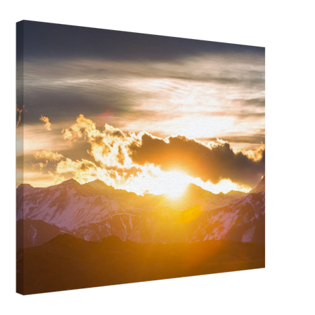 Stimmungsvolle Wandkunst für stilvolle Räume. Hochwertiger Kunstdrucke auf Leinwand -  Sonnenaufgang: zeitlos und harmonisch. Schlicht, elegant und wirkungsvoll.