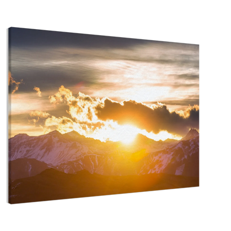 Dekoration mit Charakter. Hochwertiger Kunstdrucke auf Leinwand -  Sonnenaufgang: für stilvolle Raumgestaltung. Schlicht, elegant und wirkungsvoll.
