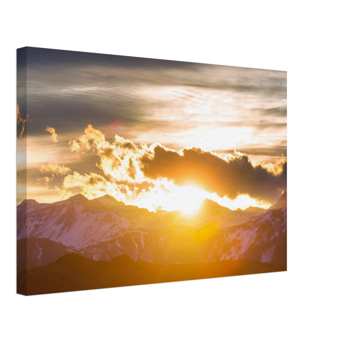 Stimmungsvolle Wandkunst für stilvolle Räume. Hochwertiger Kunstdrucke auf Leinwand -  Sonnenaufgang: zeitlos und harmonisch. Schlicht, elegant und wirkungsvoll.