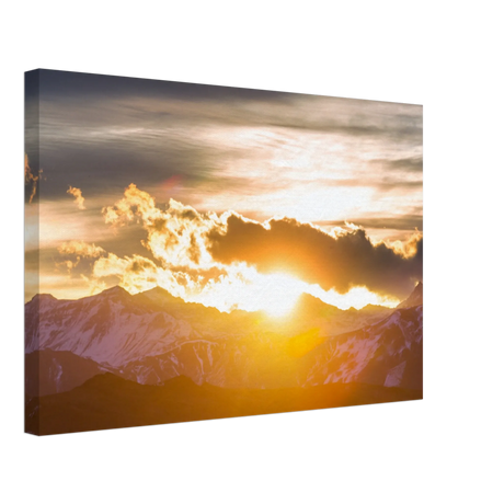 Stimmungsvolle Wandkunst für stilvolle Räume. Hochwertiger Kunstdrucke auf Leinwand -  Sonnenaufgang: zeitlos und harmonisch. Schlicht, elegant und wirkungsvoll.