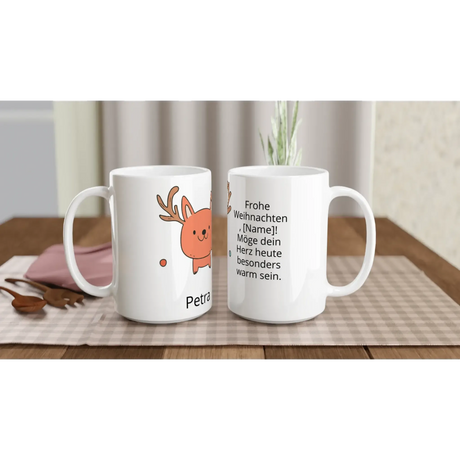 Tasse mit Weihnachtsmotiv personalisierbar – weiße Fototasse aus Keramik für Kaffee oder Tee