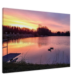 Kunstdruck Elkenrother Weiher bei Sonnenaufgang - Leinwand 70x100 cm (28x40") – Kunstdruck auf Leinwand mit Holzkeilrahmen