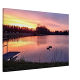 Dekoration mit Charakter. Kunstdruck Elkenrother Weiher bei Sonnenaufgang - Leinwand 70x100 cm (28x40"): für stilvolle Raumgestaltung. Schlicht, elegant und wirkungsvoll.