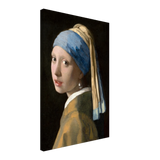 Bild Vermeer - Das Mädchen mit dem Perlenohrgehänge – Kunstvolle Wanddekoration – Leinwandbild auf Holzkeilrahmen mit Motivdruck