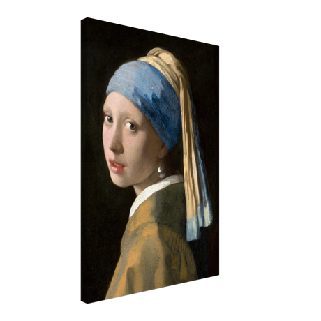 Bild Vermeer - Das Mädchen mit dem Perlenohrgehänge – Kunstvolle Wanddekoration – Leinwandbild auf Holzkeilrahmen mit Motivdruck