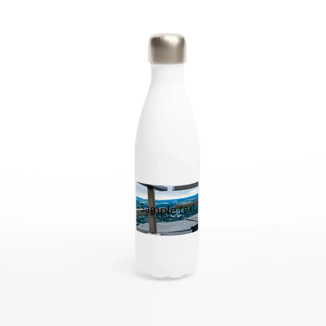 Personalisierte Weiße Edelstahlflasche mit Namen & Foto – 17oz Sportflasche für – personalisierbare Trinkflasche mit individuellem Motiv