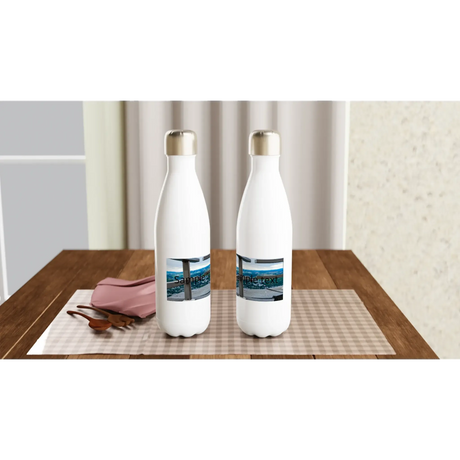 Personalisierte Weiße Edelstahlflasche mit Namen & Foto – 17oz Sportflasche für – bedruckte Trinkflasche mit persönlicher Gestaltung